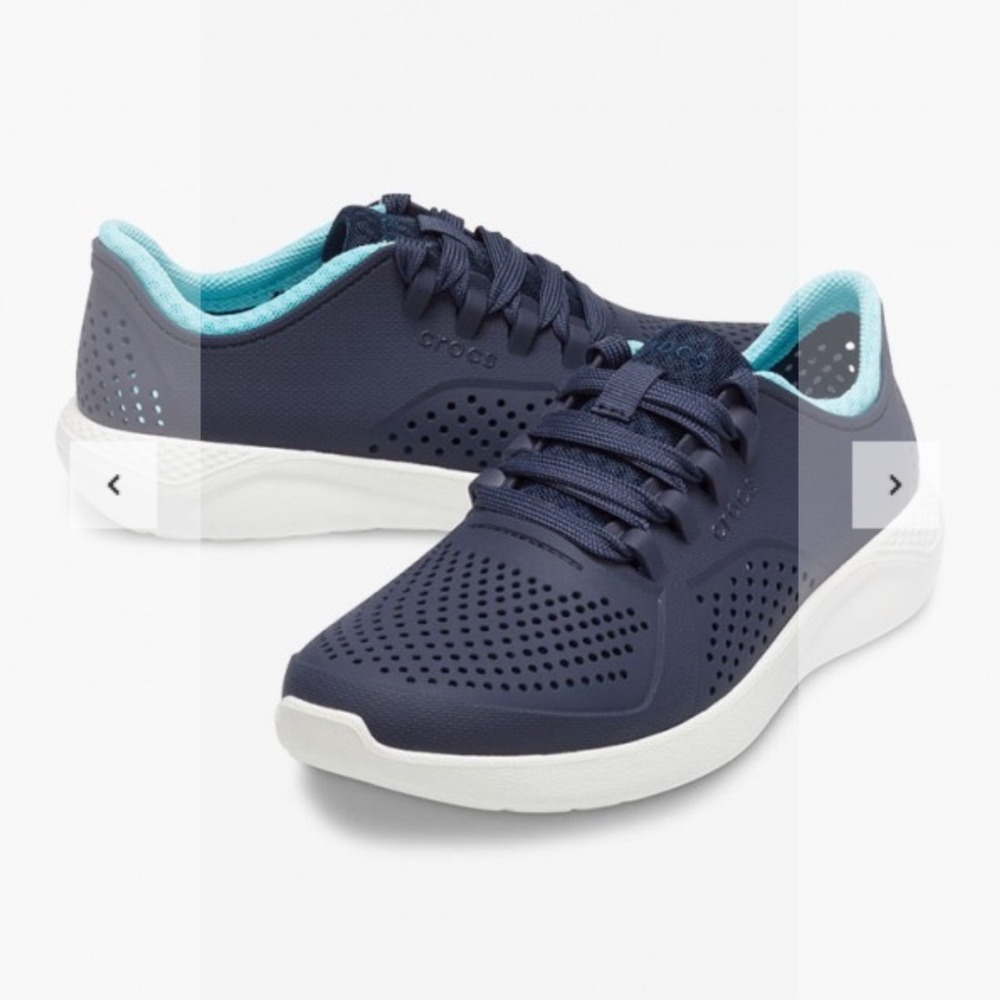 Crocs LiteRide Pacer Navy Blue Women Athletic Lace Up Sneakers Shoes size 10